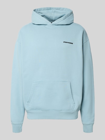 Pegador Oversized Hoodie mit Logo und Känguru-Tasche Hellblau 2