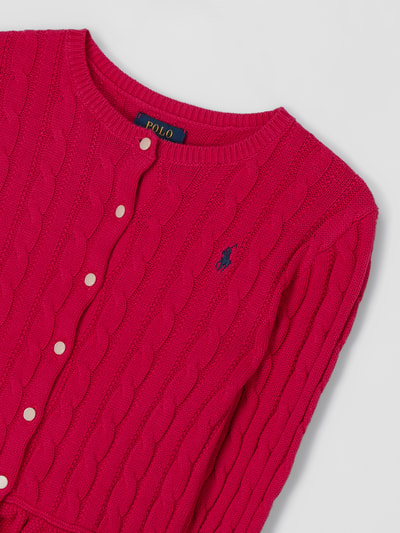 Polo Ralph Lauren Teens Cardigan met kabelpatroon Felroze - 2