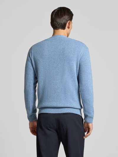 Casual Friday Cardigan van wolmix met v-hals model 'KARL' Bleu - 5