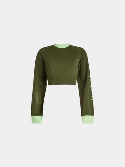 FENTY Puma by Rihanna cropped Sweatshirt aus Baumwolle mit Schnürdetail Gruen 1