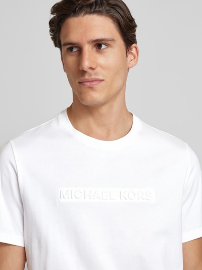 Michael Kors T-Shirt mit Label-Print Weiss 3