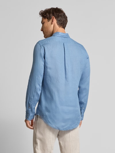 Polo Ralph Lauren Koszula lniana o kroju regular fit z kołnierzykiem typu button down Niebieski melanż 5