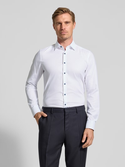 OLYMP Level Five Koszula biznesowa o kroju slim fit z kołnierzykiem typu kent Biały 4