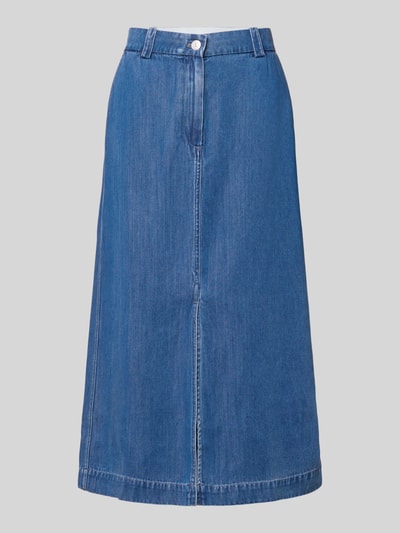 Produktfoto, Jeansrock mit Knopf- und Reißverschluss Modell 'SATOVES' von Samsøe Samsøe, blau, A-Linie, Lyocell, Midirock, glatte Textur