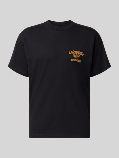Carhartt Work In Progress męski t-shirt o kroju regular fit z nadrukiem z motywem na tyle Czarny 1