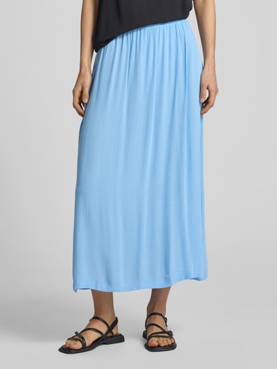 ICHI Midirock aus Viskose mit elastischem Bund Hellblau 4