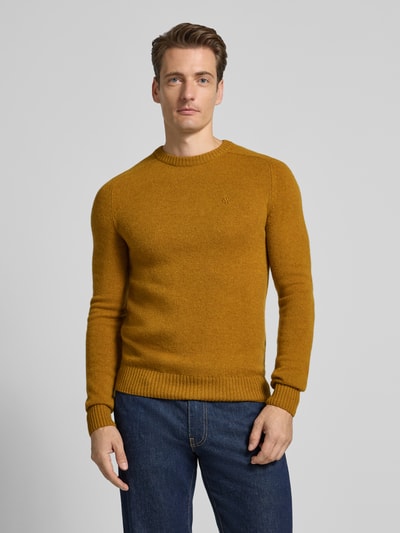 MCNEAL Regular fit gebreide pullover van pure wol Mosterdgeel - 4
