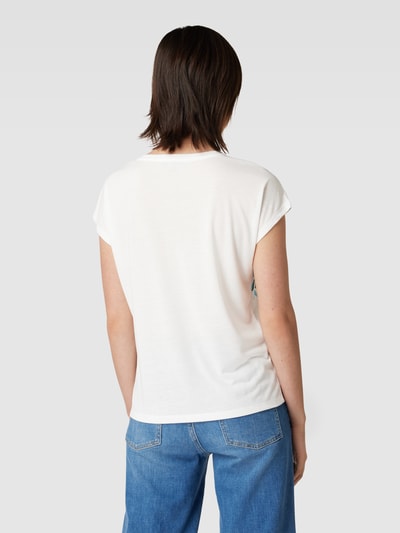 Montego T-Shirt mit Viskose-Anteil und Allover-Muster Offwhite 5