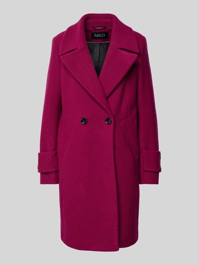 Milo Coats Lange jas met reverskraag, model 'Caro' Fuchsia - 2