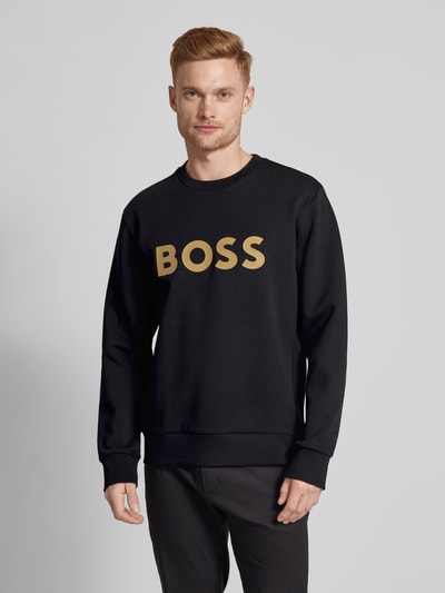 BOSS Green Sweatshirt mit Label-Print Modell 'Salbo' Black 4
