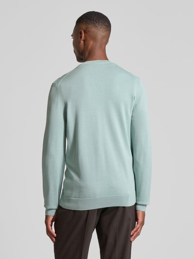 HUGO Regular fit gebreide pullover van puur katoen, model 'SAN CASSIUS' Mintgroen - 5