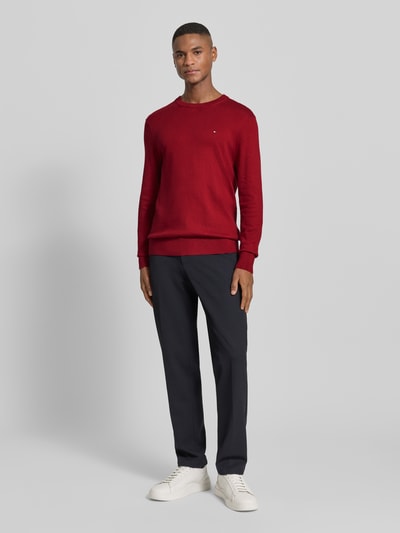 Tommy Hilfiger Sweter z dzianiny o kroju regular fit z mieszanki bawełny i kaszmiru Czerwony 1