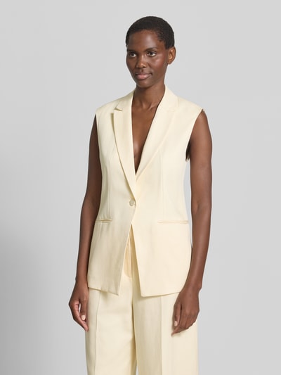 Jake*s Cocktail Gilet met reverskraag en knoopsluiting Lichtgeel - 4