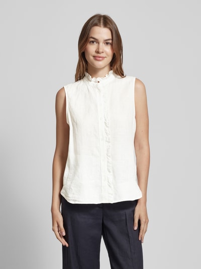 Tommy Hilfiger Linnen blousetop met ruches Wit - 4