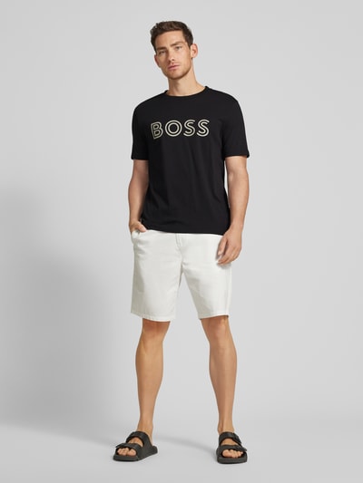 BOSS Green T-shirt met labelprint Zwart - 1