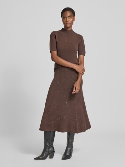 Liu Jo White Gebreid shirt met opstaande kraag Chocoladebruin - 1