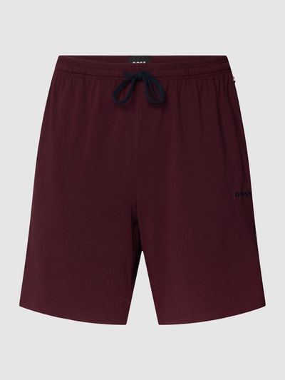 BOSS Sweatshorts mit Label-Stitching Modell 'MIX&MATCH' Aubergine 2