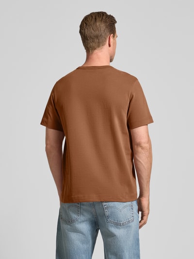 SELECTED HOMME Regular fit T-shirt van puur katoen, model 'CHRIS' Donkeroranje - 5