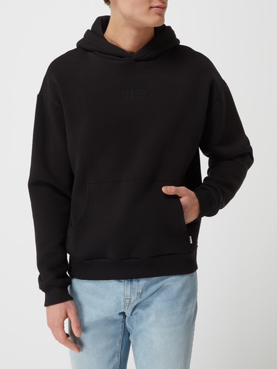 REVIEW Hoodie met geborduurd logo  Zwart - 4