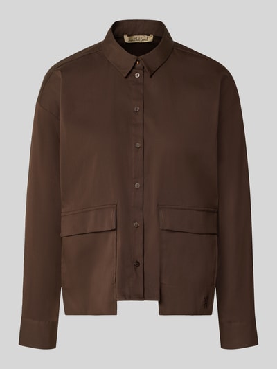 Productfoto, Regular Fit Hemdbluse aus katoenmix van Smith and Soul in effen donkerbruin met opgestikte zakken, overhemdkraag, met lange mouwen, ruglengte maat S 54 cm, mouwlengte maat S 55 cm