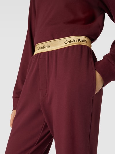 Calvin Klein Underwear Sweatpants mit elastischem Label-Bund Modell 'HOLIDAY' Bordeaux 3