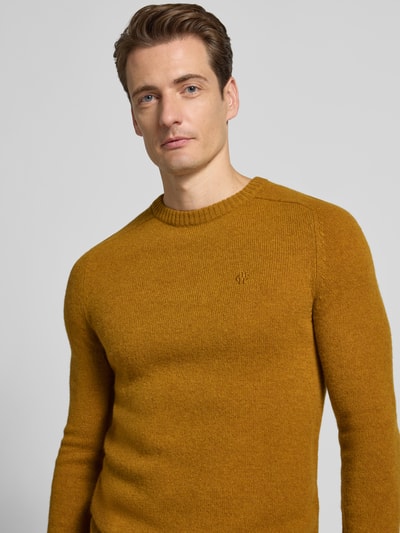 MCNEAL Regular fit gebreide pullover van pure wol Mosterdgeel - 3