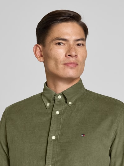 Tommy Hilfiger Regular Fit Cord-Hemd aus reiner Baumwolle Oliv 3