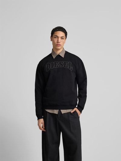 Diesel Sweatshirt mit Label-Stitching Black 4