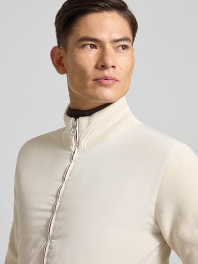 BOSS Regular Fit Strickjacke aus reiner Baumwolle Modell 'IBAIO' Offwhite 3