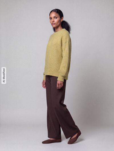Selected Relaxed Fit Pullover aus Woll-Mix Modell 'LULU' Hellgruen 1