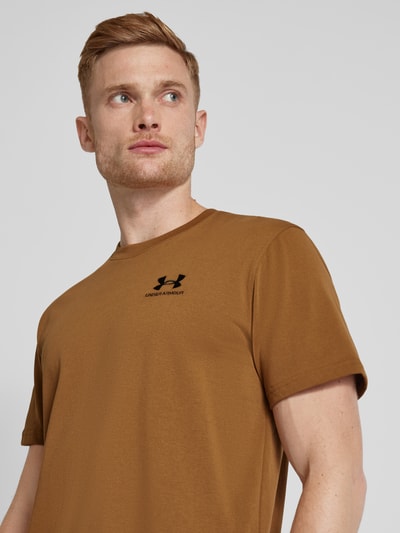 Under Armour T-shirt met labelstitching Cognac - 3