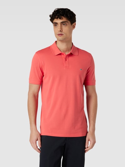 Christian Berg Men Koszulka polo o kroju slim fit w jednolitym kolorze Jasnoczerwony 4