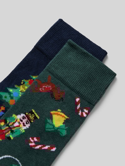 Christian Berg Men Socken mit geripptem Abschluss Metallic Gruen 2