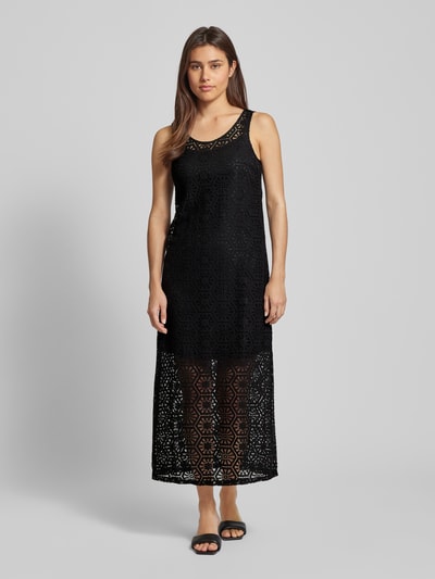 Vero Moda Długa sukienka z ażurowym wzorem model ‘HONEY’ Czarny 4