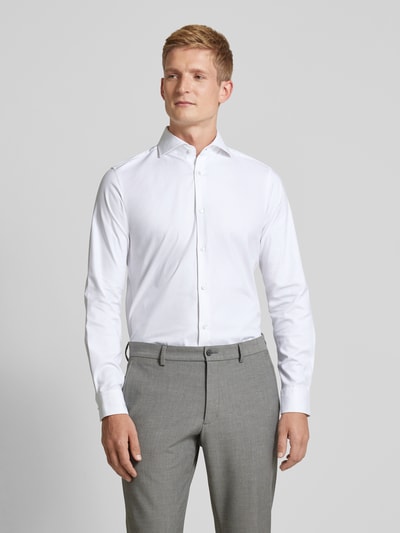 JOOP! Collection Slim fit zakelijk overhemd met haaikraag, model 'Pares' Wit - 4