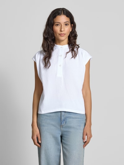 Rich & Royal Regular Fit Blusentop mit Knopfleiste Weiss 4