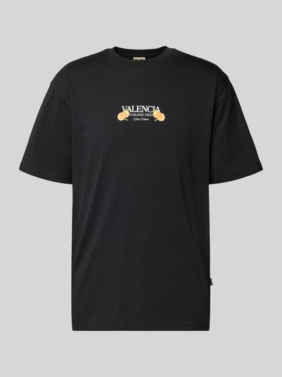 Produktfoto, Relaxed Fit T-Shirt aus reiner Baumwolle Modell 'TASTY' von Only & Sons, Optik: Unifarben, Applikation: Schriftzug-Print, Rücken-Print, Rundhals, Ärmelform: Kurzarm