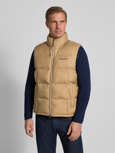 Polo Ralph Lauren Regular fit bodywarmer met labelstitching Kaki - 4