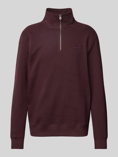 Superdry Troyer mit Label-Stitching Modell 'Essential' Bordeaux 2