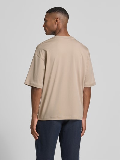 JAKE*S STUDIO MEN T-Shirt aus Bio-Baumwolle mit geripptem Rundhalsausschnitt Taupe 5