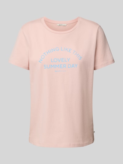 Tom Tailor Denim Regular Fit T-Shirt aus reiner Baumwolle Hellrosa 2