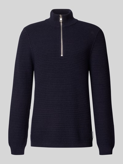 Marc O'Polo Denim Regular Fit Troyer aus Baumwoll-Mix Marine 2