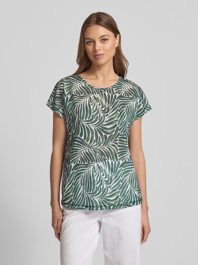 Christian Berg Woman T-shirt met geribde ronde hals Donkergroen - 4