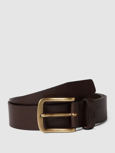 JOOP! Collection Leren riem met doornsluiting, model 'Jeanser' Donkerbruin - 1