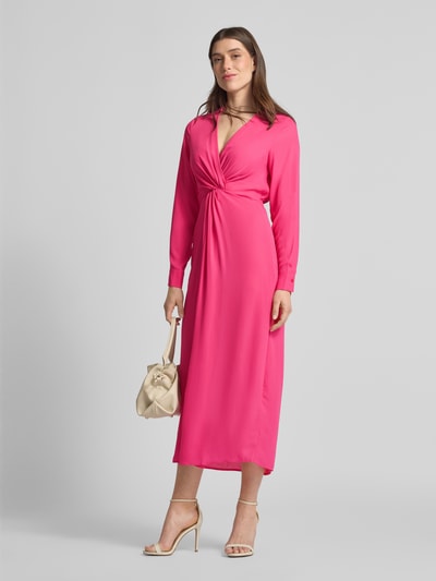 HUGO Midi-jurk met knoopdetail, model 'Koventi' Felroze - 1