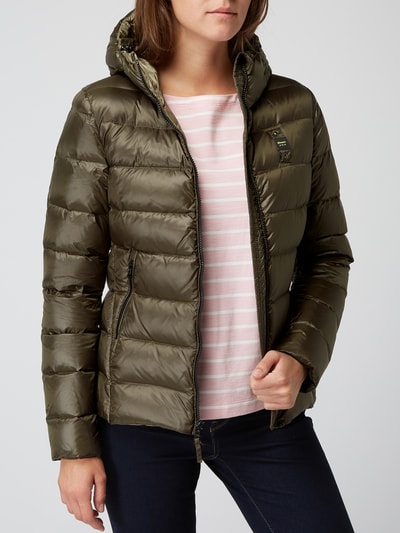 Blauer Usa Daunenjacke mit Kapuze Oliv 3