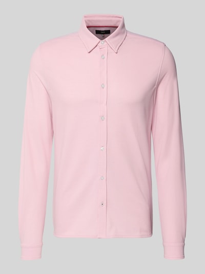 Produktfoto, Slim Fit Freizeithemd mit Kentkragen Modell 'Roni' von CINQUE, Baumwoll-Mix, rosa, Langärmelig, durchgehende Knopfleiste.
