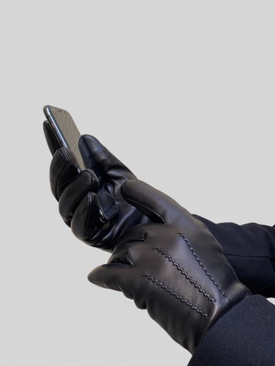 Akaroa Handschuhe mit Touchfunktion aus Schafsleder Modell 'DAN' Black 1