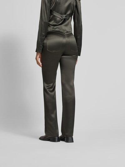 Nanushka Flared Stoffhose mit 5-Pocket-Design Khaki 5