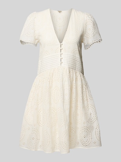 BOSS Orange Mini-jurk met broderie anglaise, model 'Debrody' Offwhite - 2